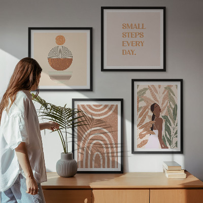 Composição de quadros Padrões e geometria de plantas elegantes