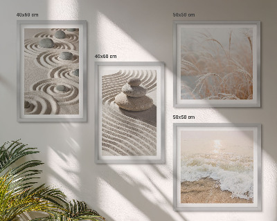 Composição de quadros Ondas, areia, água, pedras, praia