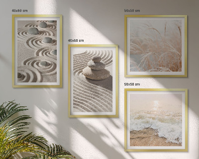 Composição de quadros Ondas, areia, água, pedras, praia