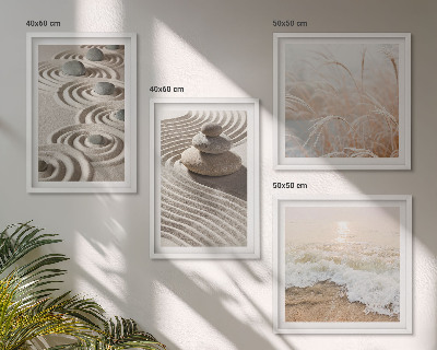 Composição de quadros Ondas, areia, água, pedras, praia