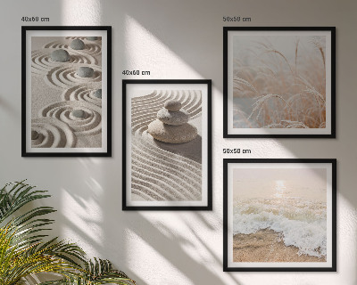 Composição de quadros Ondas, areia, água, pedras, praia