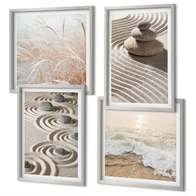 Composição de quadros Ondas, areia, água, pedras, praia