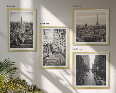 Composição de quadros Vistas de Paris Nova York escadas