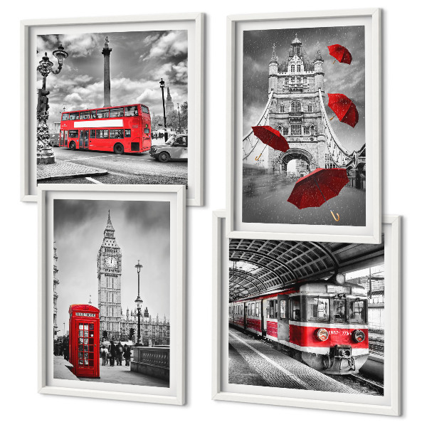 Composição de quadros Detalhes em vermelho em Londres