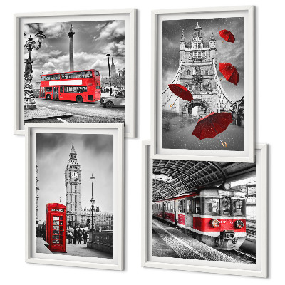 Composição de quadros Detalhes em vermelho em Londres
