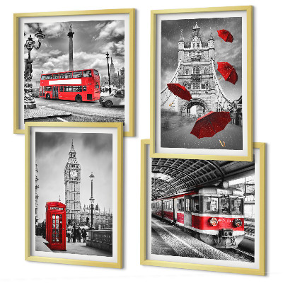 Composição de quadros Detalhes em vermelho em Londres