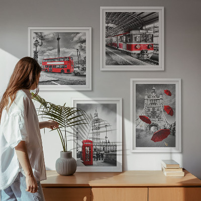 Composição de quadros Detalhes em vermelho em Londres