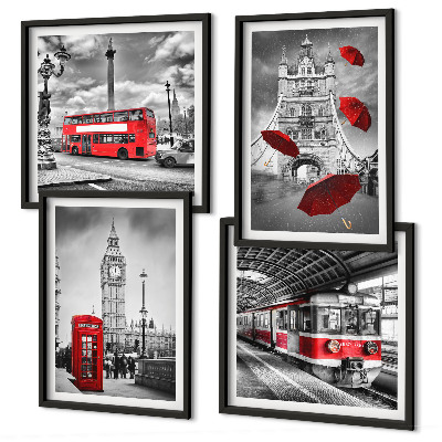 Composição de quadros Detalhes em vermelho em Londres