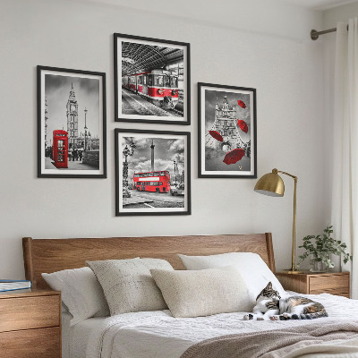 Composição de quadros Detalhes em vermelho em Londres