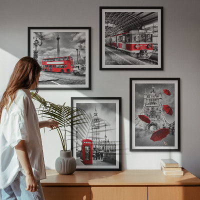 Composição de quadros Detalhes em vermelho em Londres