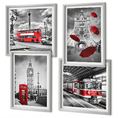 Composição de quadros Detalhes em vermelho em Londres