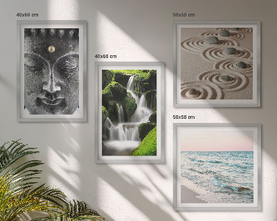 Composição de quadros A paz da natureza com Buda