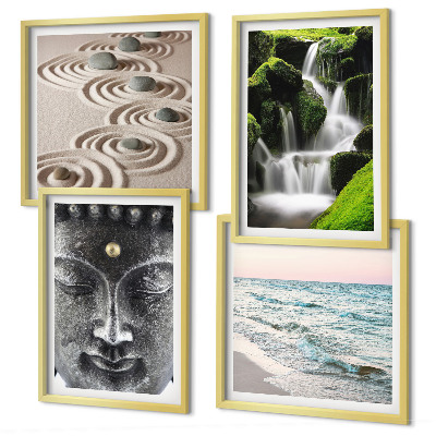 Composição de quadros A paz da natureza com Buda