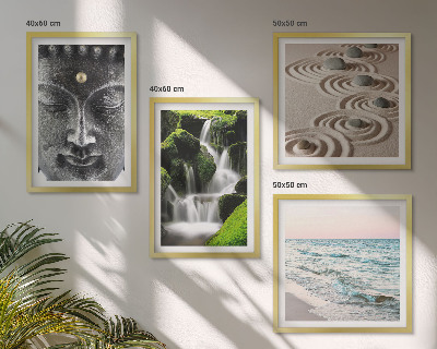 Composição de quadros A paz da natureza com Buda