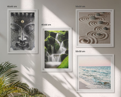 Composição de quadros A paz da natureza com Buda