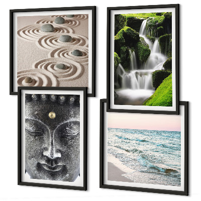 Composição de quadros A paz da natureza com Buda