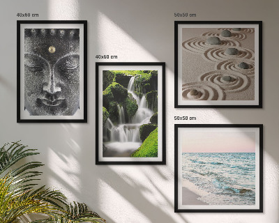 Composição de quadros A paz da natureza com Buda