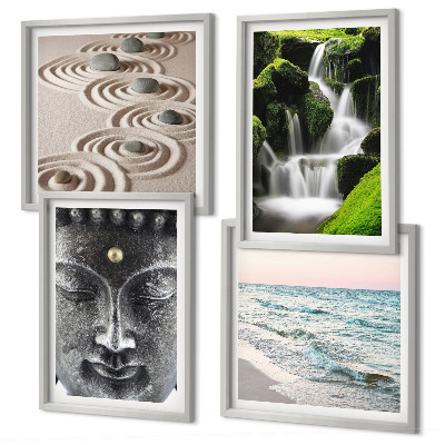 Composição de quadros A paz da natureza com Buda