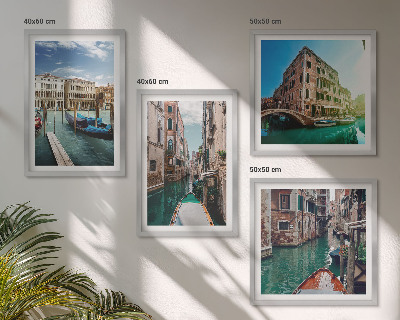 Políptico com moldura Arquitetura dos canais de Veneza