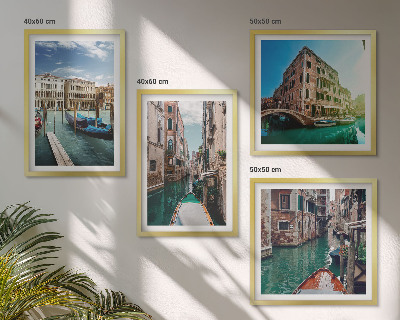 Políptico com moldura Arquitetura dos canais de Veneza