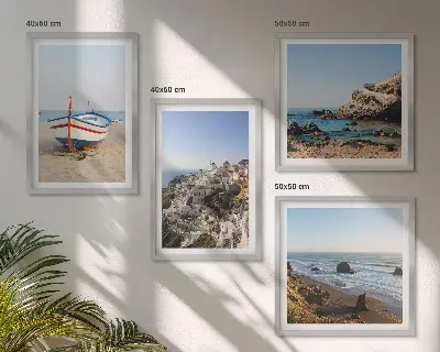 Composição de quadros vistas da Grécia com casas em Łódź