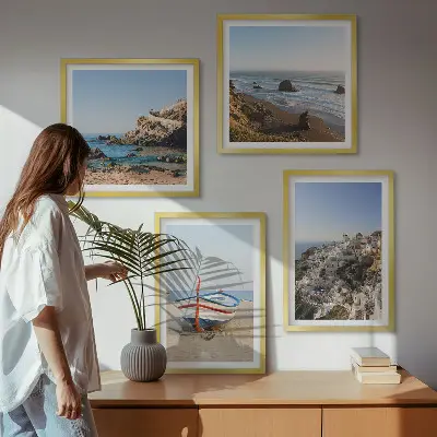 Composição de quadros vistas da Grécia com casas em Łódź