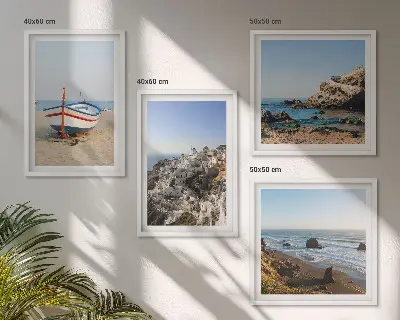 Composição de quadros vistas da Grécia com casas em Łódź