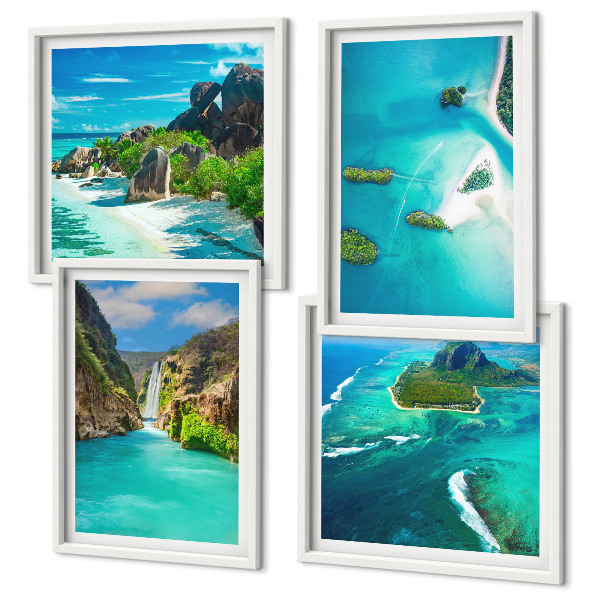 Composição de quadros Ilhas tropicais turquesas