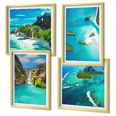 Composição de quadros Ilhas tropicais turquesas
