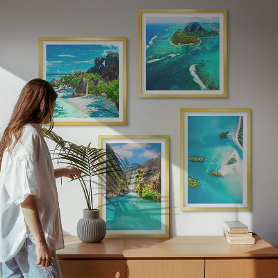 Composição de quadros Ilhas tropicais turquesas