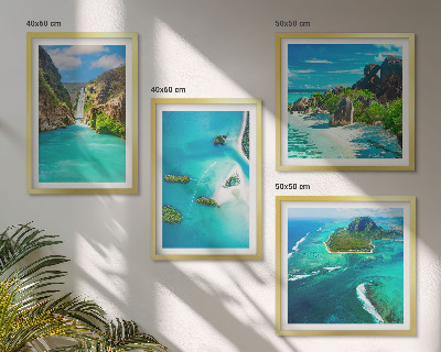 Composição de quadros Ilhas tropicais turquesas