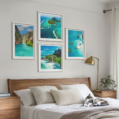 Composição de quadros Ilhas tropicais turquesas