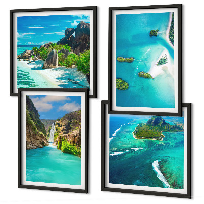 Composição de quadros Ilhas tropicais turquesas