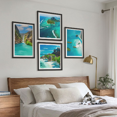 Composição de quadros Ilhas tropicais turquesas
