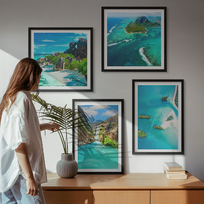 Composição de quadros Ilhas tropicais turquesas