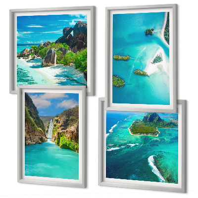 Composição de quadros Ilhas tropicais turquesas
