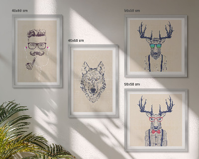 Composição de quadros Retratos de animais estilosos