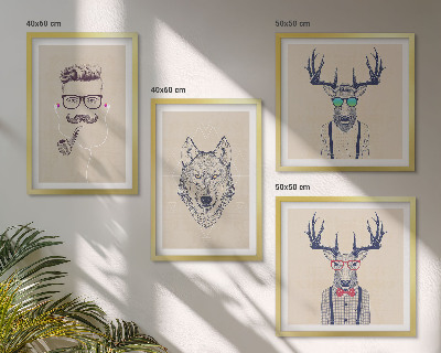 Composição de quadros Retratos de animais estilosos