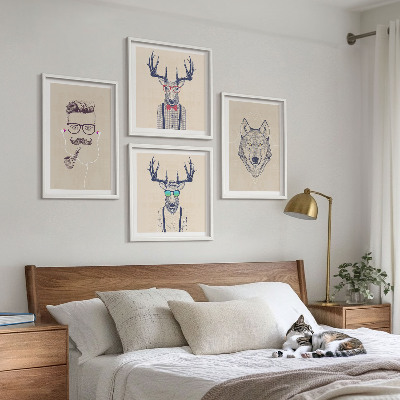 Composição de quadros Retratos de animais estilosos
