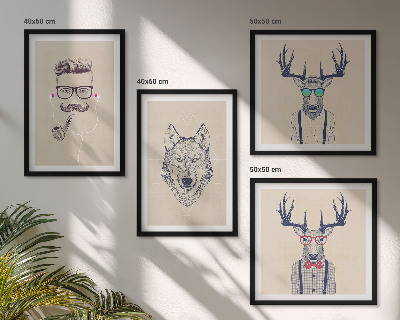 Composição de quadros Retratos de animais estilosos