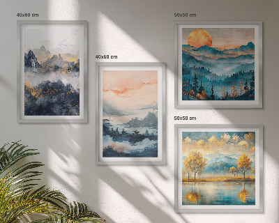 Composição de quadros Abstrações pintadas da natureza