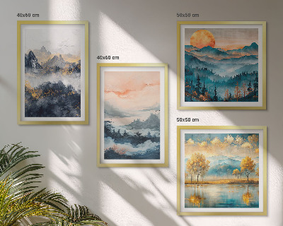Composição de quadros Abstrações pintadas da natureza