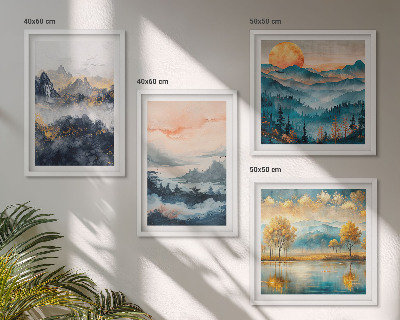 Composição de quadros Abstrações pintadas da natureza