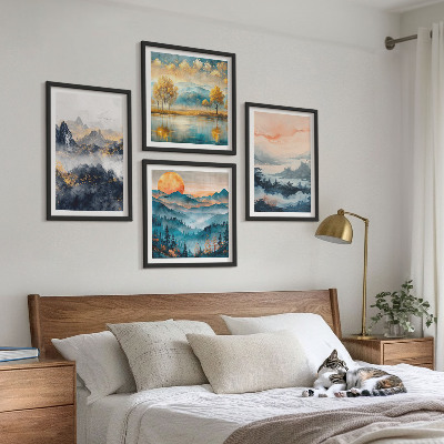 Composição de quadros Abstrações pintadas da natureza