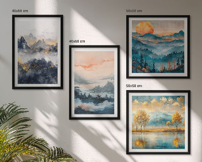 Composição de quadros Abstrações pintadas da natureza