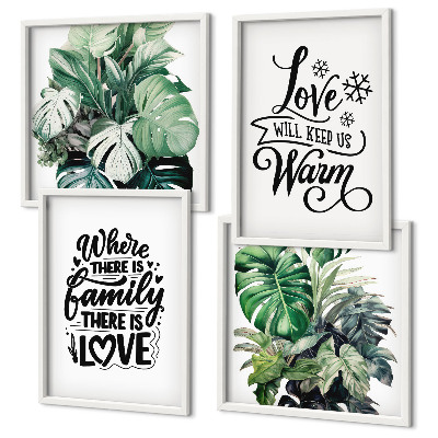 Políptico com moldura Família ama casa aquarela