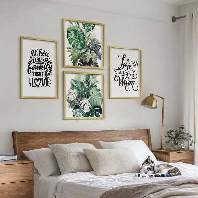 Políptico com moldura Família ama casa aquarela