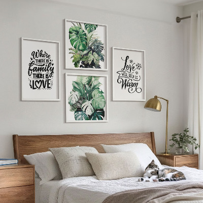 Políptico com moldura Família ama casa aquarela