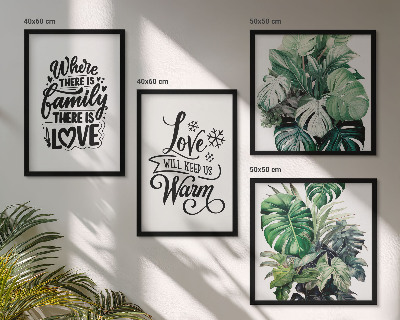 Políptico com moldura Família ama casa aquarela