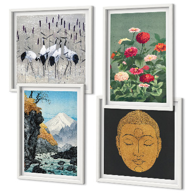 Composição de quadros Natureza japonesa e estilo Japandi